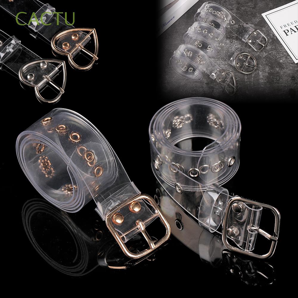 Dây thắt lưng trong suốt có lỗ cài phong cách punk thời trang cá tính