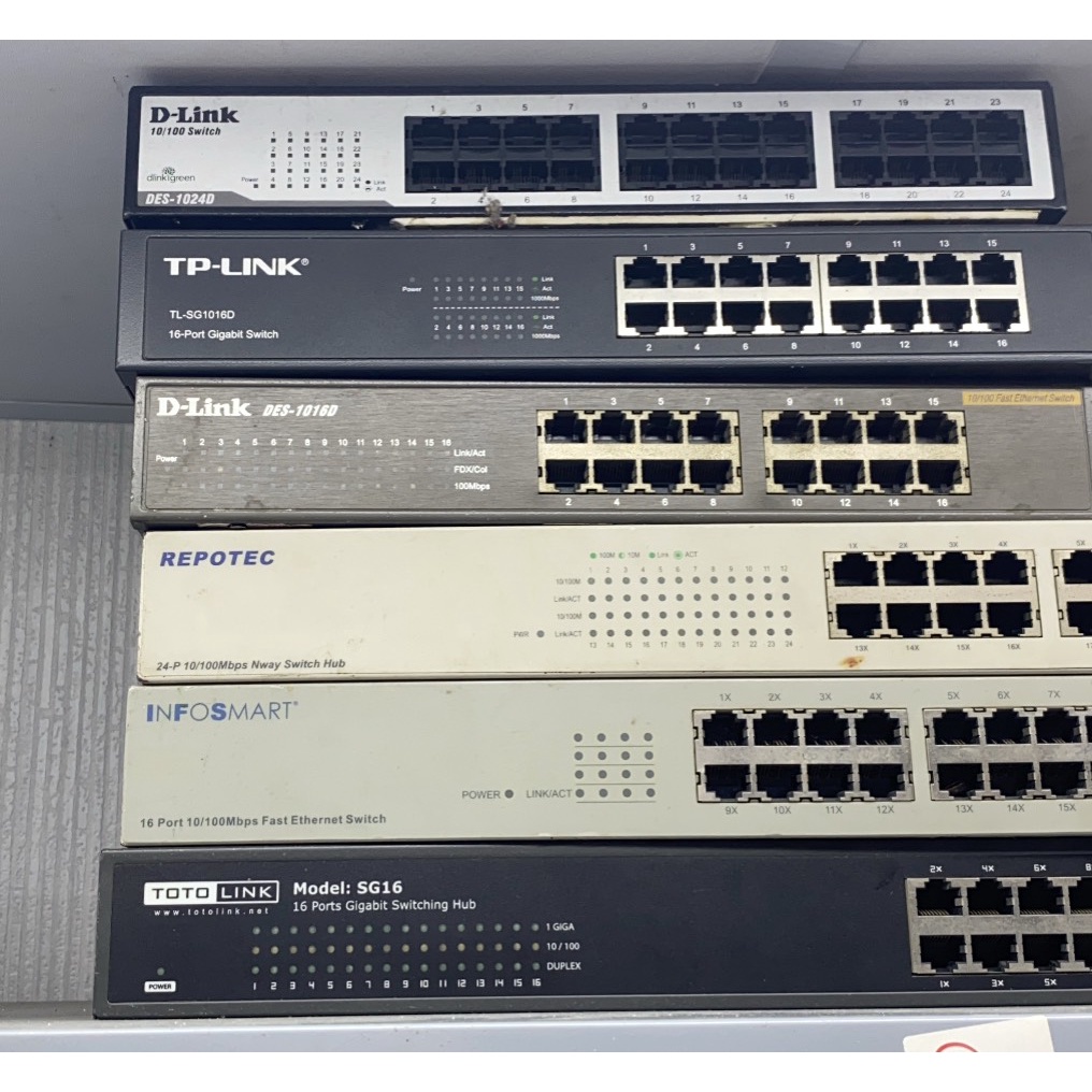 Switch Cũ TPLink DLink Cisco 16/24 cổng Các Loại 100/1000