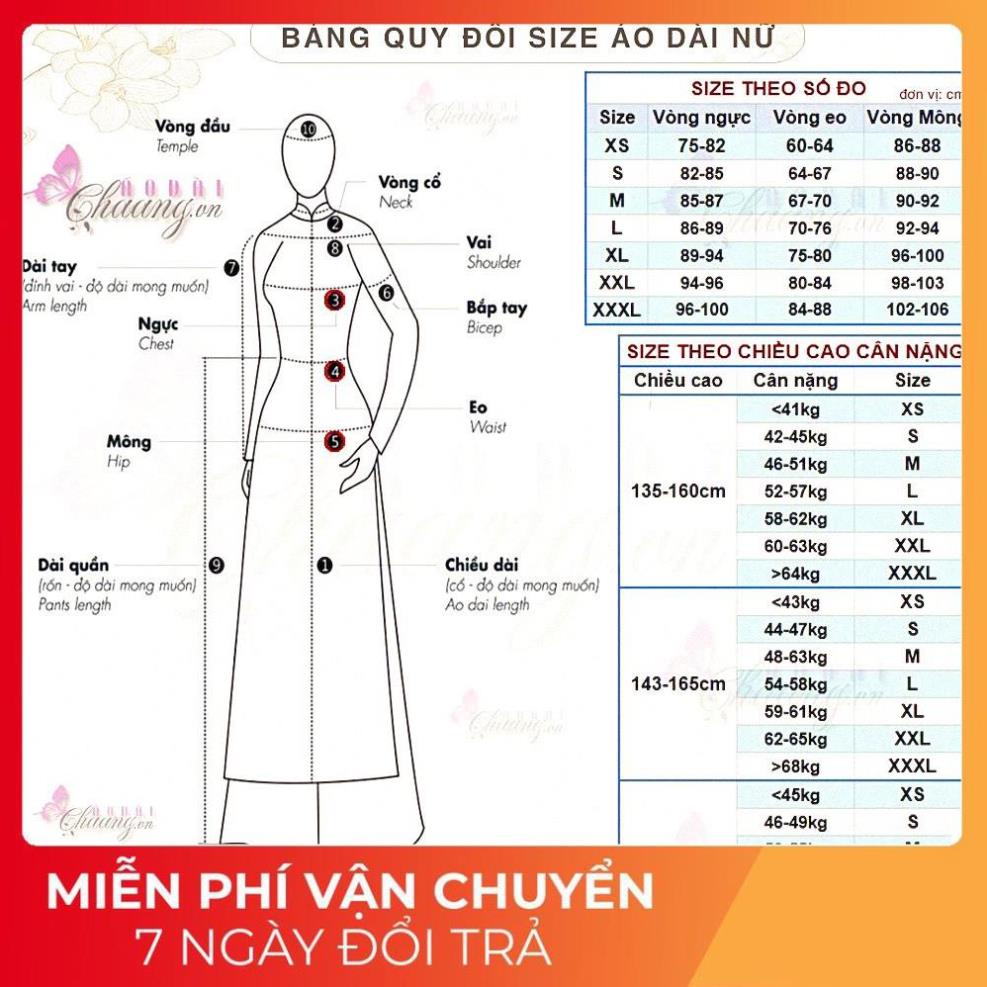 Áo Dài Học Sinh Tay Dài Cổ Cao Lụa Nhật - Nhiều Màu Sắc Cho Khách Lựa Chọn - Cam Kết Vải Đẹp