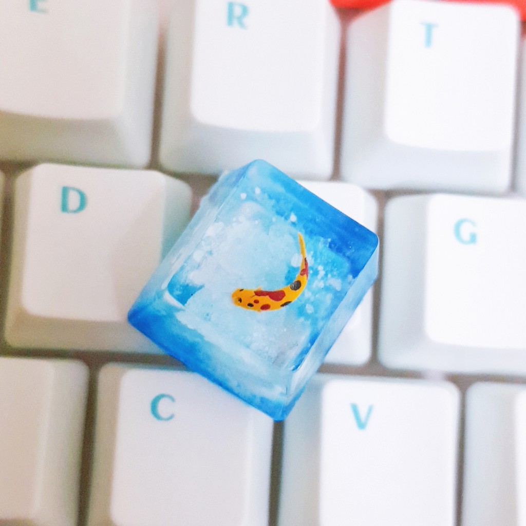 Nút Keycap OEM profile hàng R4 Resin - Nút bàn phím cơ hình cá koi/Koi Keycap