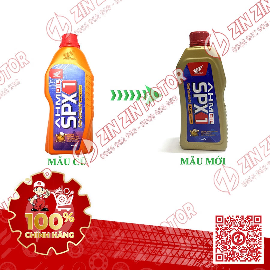 Nhớt Tổng Hợp SPX1 1 Lít 2 Dành Cho Winner, Sonic 150R, New CBR 150R.