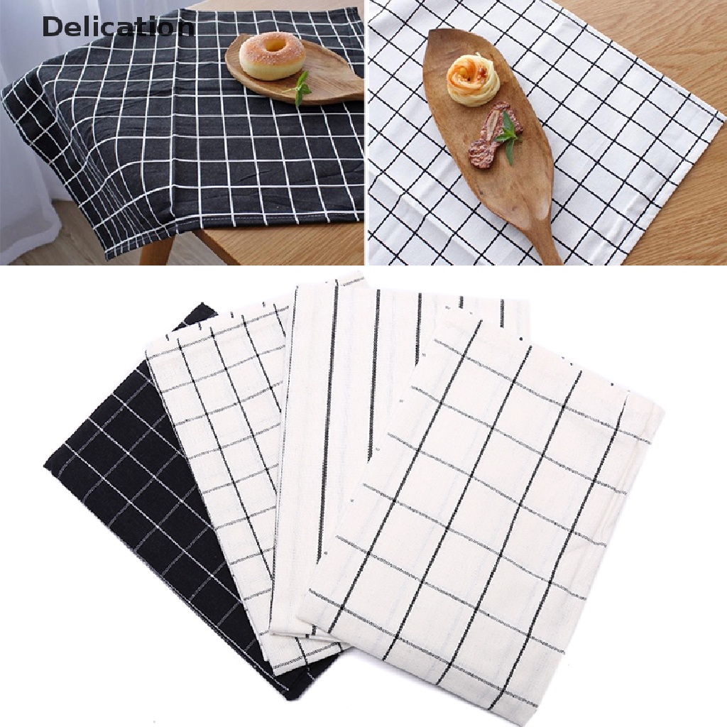 Khăn Lau Chén Dĩa Vải Cotton Họa Tiết Kẻ Sọc Dễ Thương