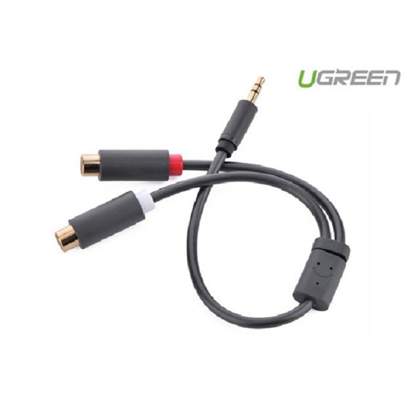 [Free ship từ 150k ] Cáp Audio chuyển từ jack 3.5mm ra 2 đầu hoa sen RCA (âm) Ugreen 10547 Hưng Thịnh computer