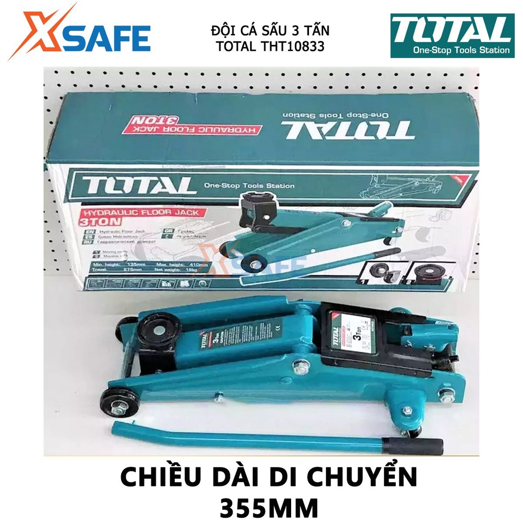 Con đội cá sấu 3 tấn TOTAL THT10833 kích cá sấu khả năng đội 3 tấn kích nâng các vật nặng trọng lượng lớn, cồng kềnh