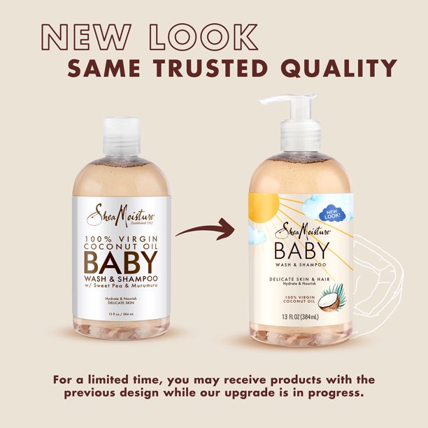 Tắm & Gội Shea Moisture Baby - dừa SheaMoisture Baby Wash and Shampoo coconut Mẫu mới nhất có vòi