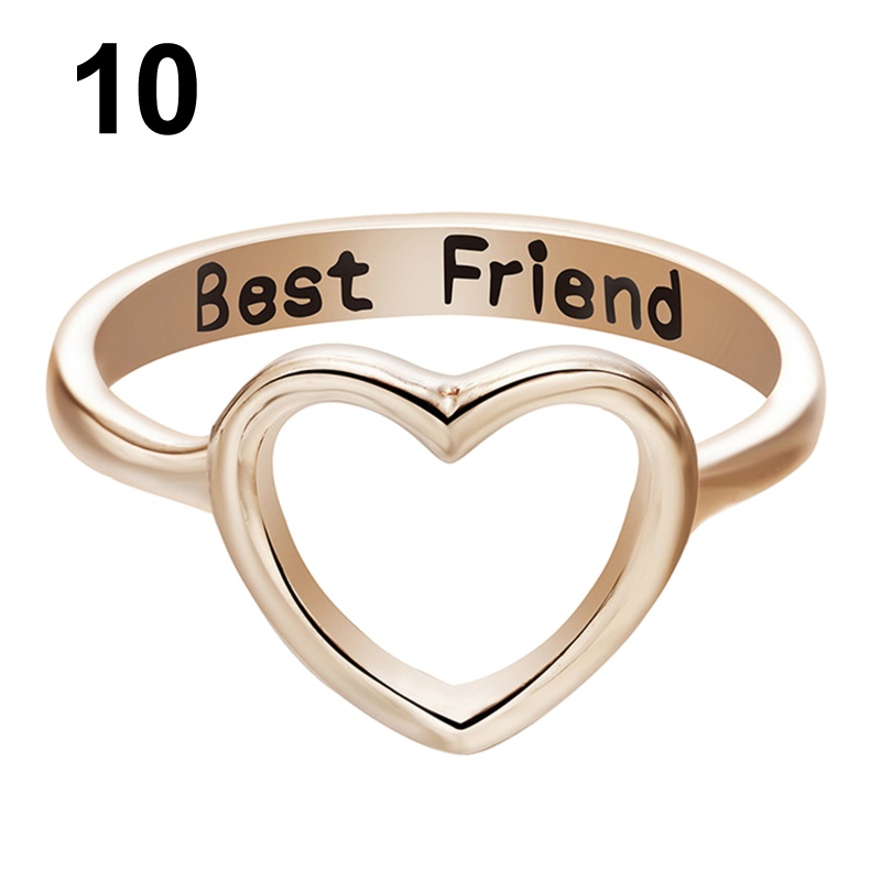 Nhẫn đeo tay kim loại mặt hình trái tim thời trang cho nữ