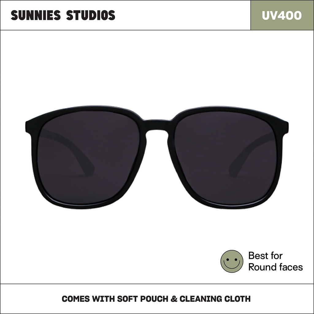Kính mát Sunnies Studios Gọng Vuông Silvio in Charcoal