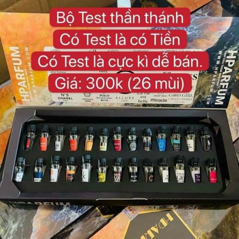 bộ test tinh dầu nước hoa mini Pháp