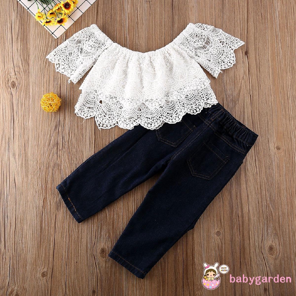 Set quần jeans áo kiểu xinh xắn dành cho bé gái