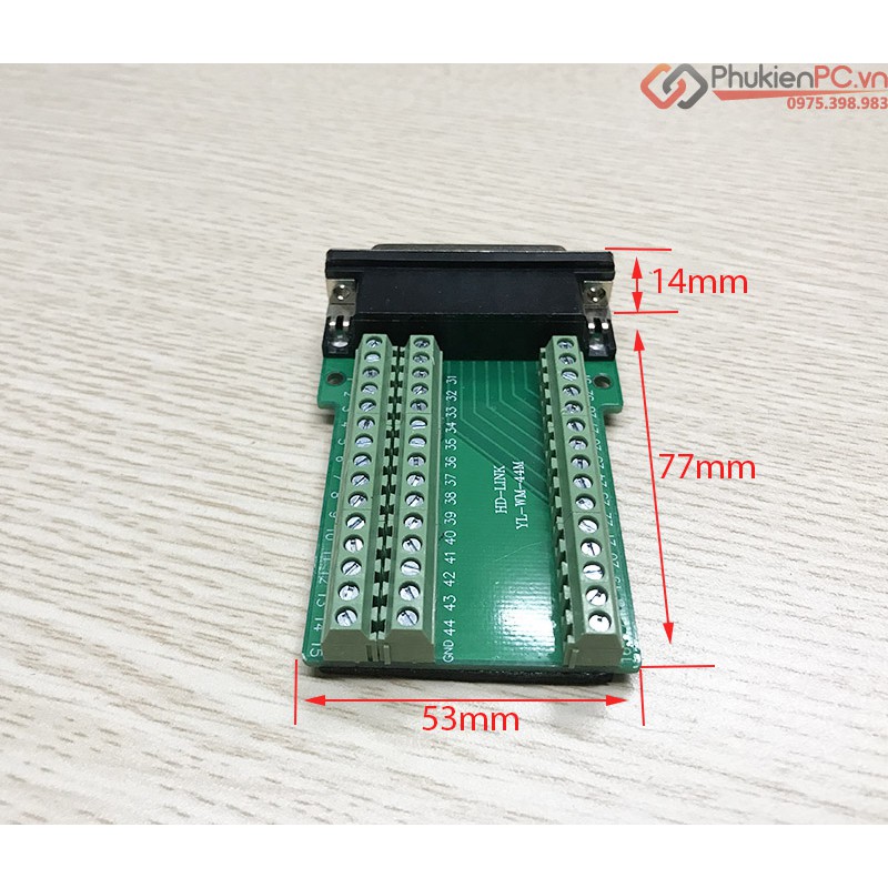 Đầu nối DB44 Male vặn vít, terminal block