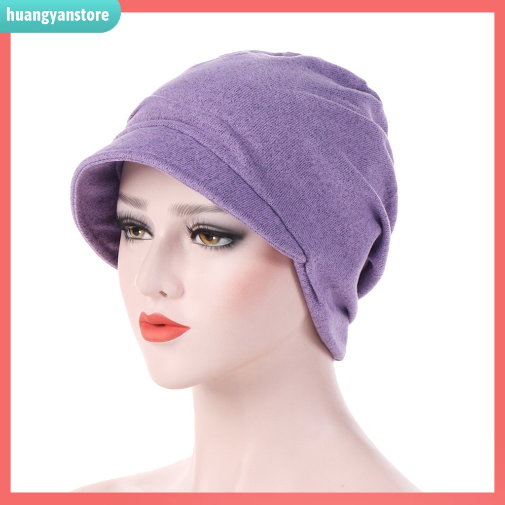 HY| Mũ trùm đầu màu trơn chất liệu cotton thời trang cho nữ