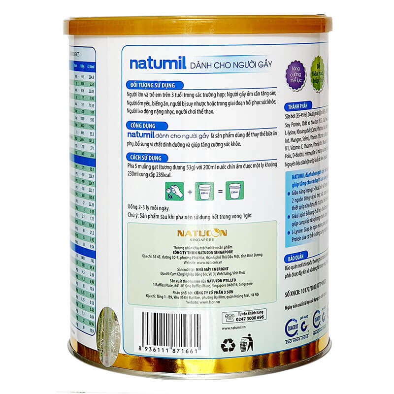 Sữa Natumil dành cho người gầy loại 900g | BigBuy360 - bigbuy360.vn