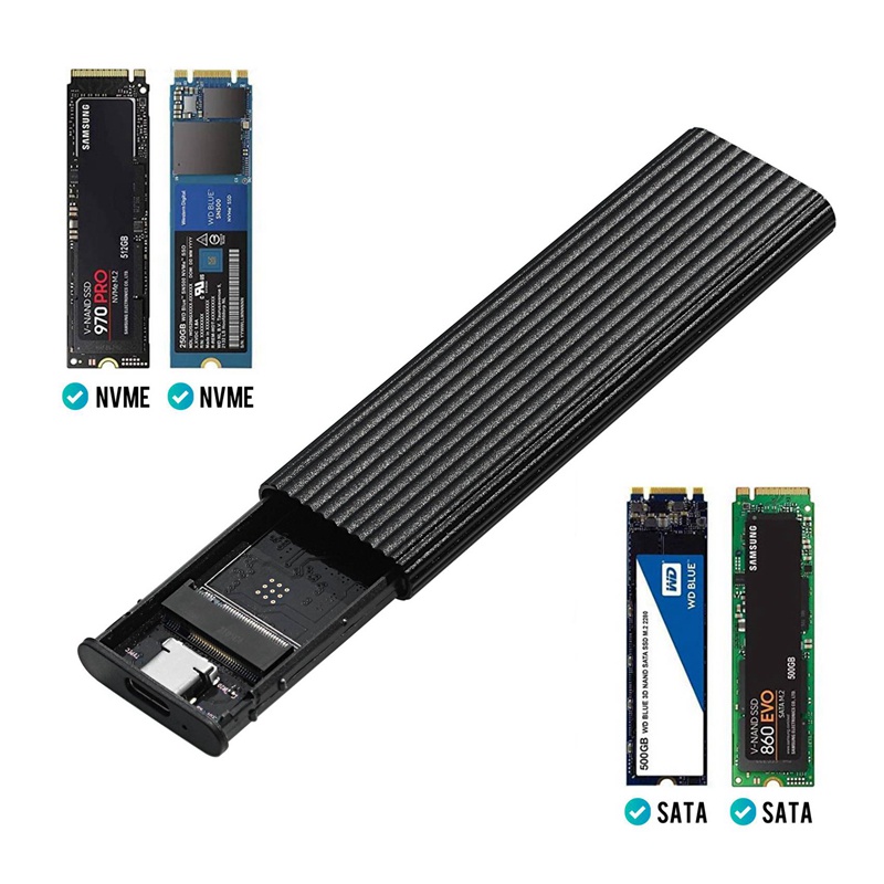 Đầu đọc thẻ nhớ USB C sang M.2 SSD 10Gbps SUPORT SATA&NV ME PROTOCOL Fit cho (B Key/BM + chìa khóa SMD | BigBuy360 - bigbuy360.vn