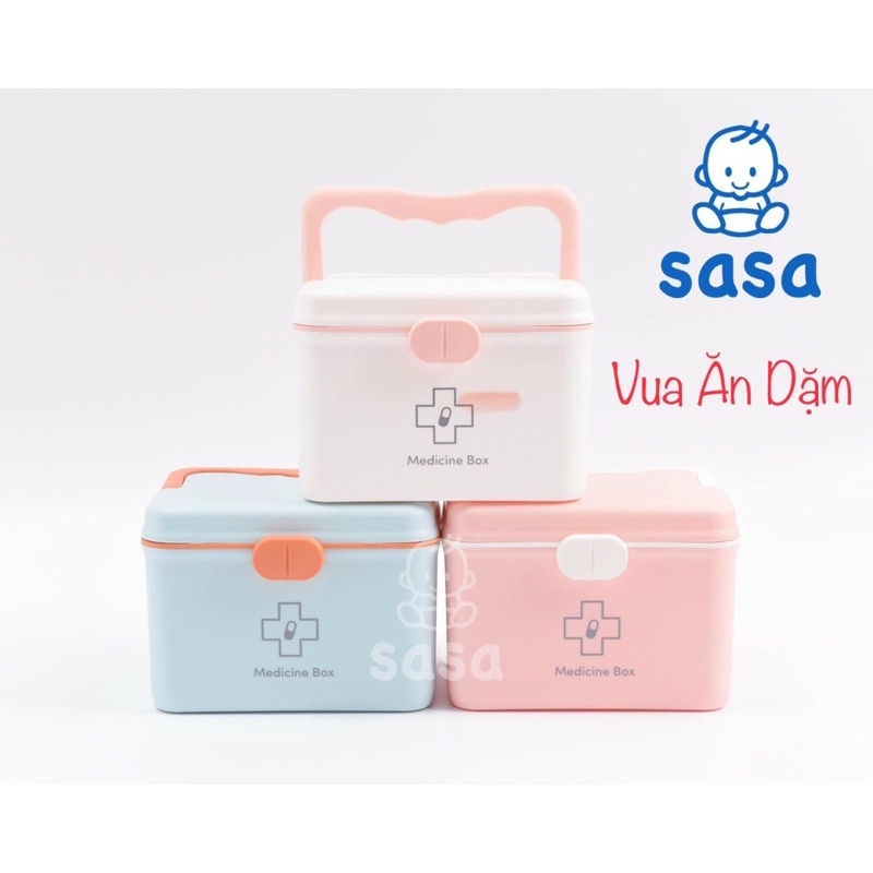Hộp Y Tế Hộp đựng th uoc và dụng cụ y tế size to 2 tầng kèm quai xách tiện dụng