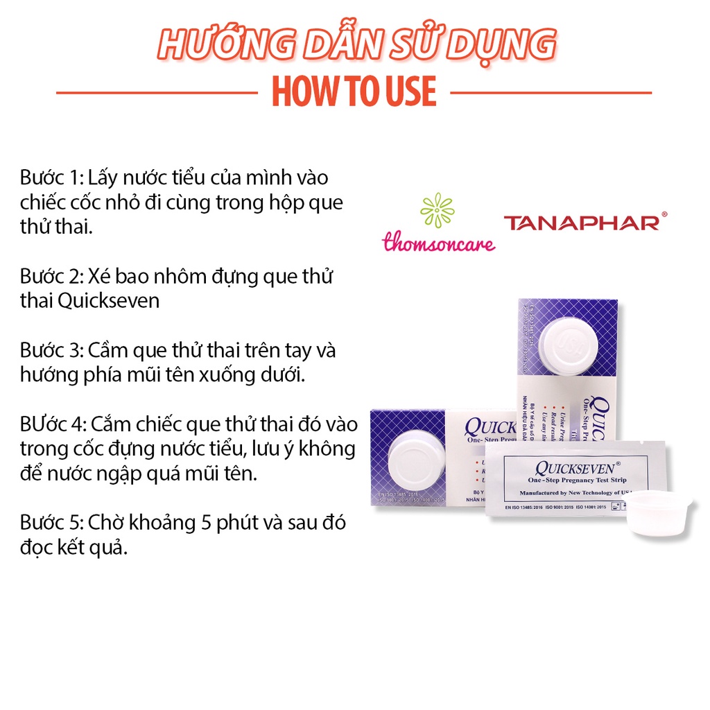 Combo 3 que thử thai Quickseven Che tên khi giao - test thử thai nhanh tại nhà,2 vạch sớm, nhanh hiệu quả tức thì