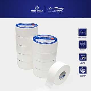 [Combo] Giấy vệ sinh cuộn lớn Thế Giới Giấy AN KHANG Caro AKC700 hai lớp 700gr