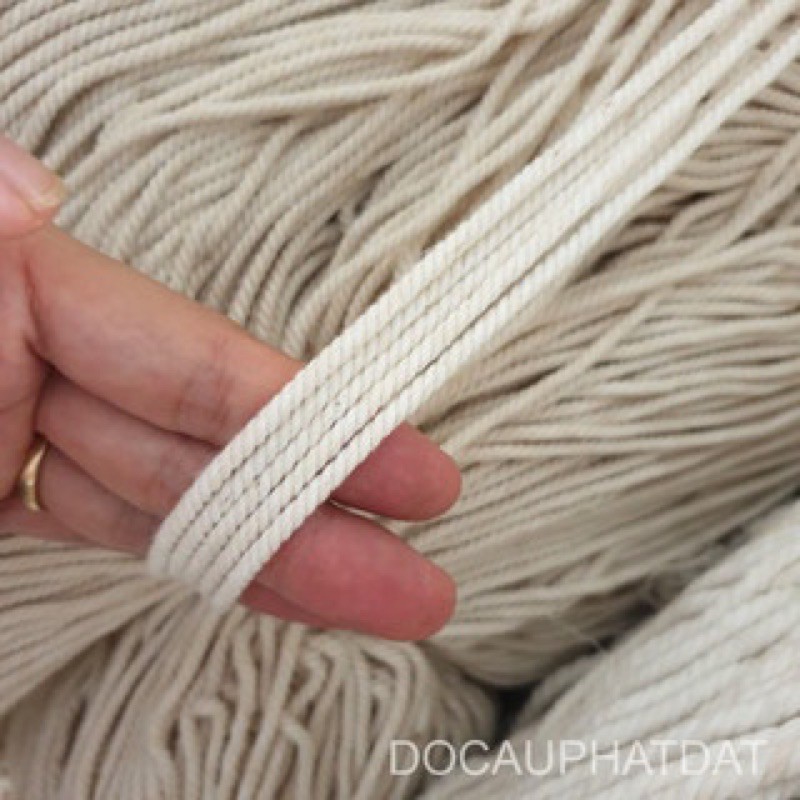 Combo 2 dây thừng macrame se cotton, dây thừng trang trí bản 5mm dài 1m H47