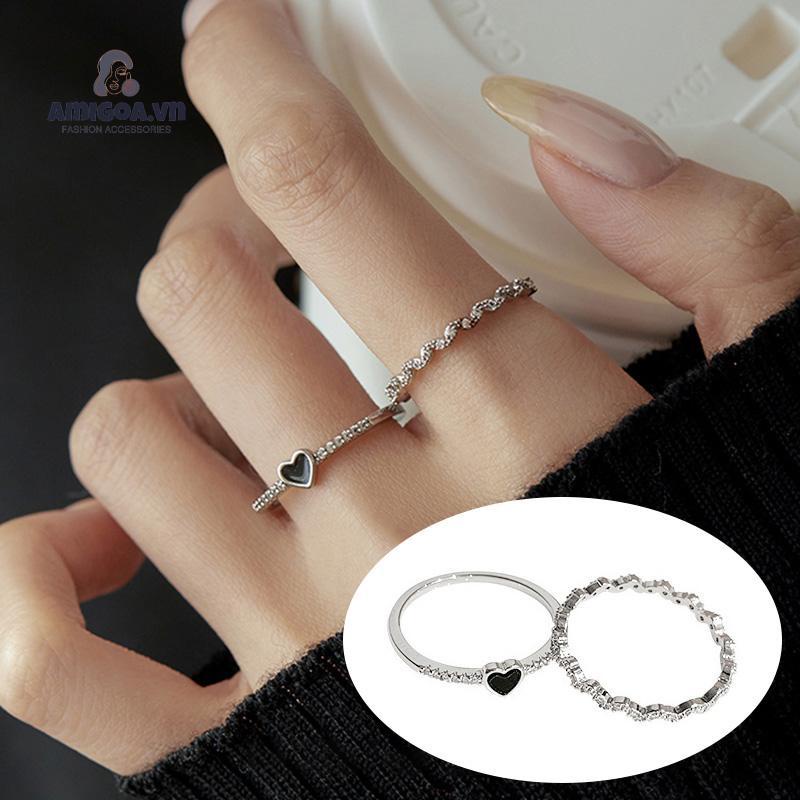 Nhẫn Đeo Tay Kim Loại Nhẹ Dầu Đính Đá Sang Trọng Cho Nữ