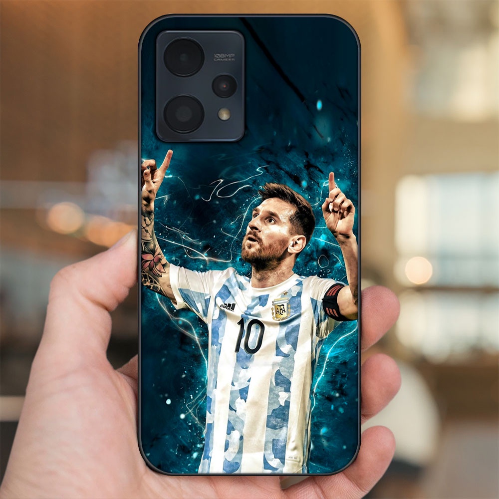 Ốp lưng Realme 9, 9 Pro, 9 Pro Plus viền đen in hình Lionel Messi Barcelona PSG
