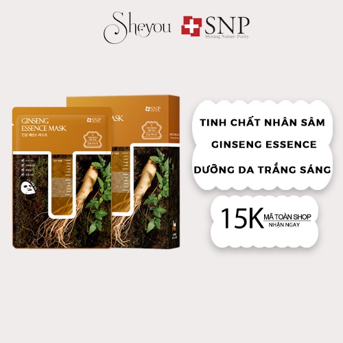 Mặt Nạ Nhân Sâm Dưỡng Da Trắng Mịn, Mờ Thâm, Săn Chắc Da, Cấp Ẩm Sâu, Ngăn Ngừa Lão Hóa Hàn Quốc SNP