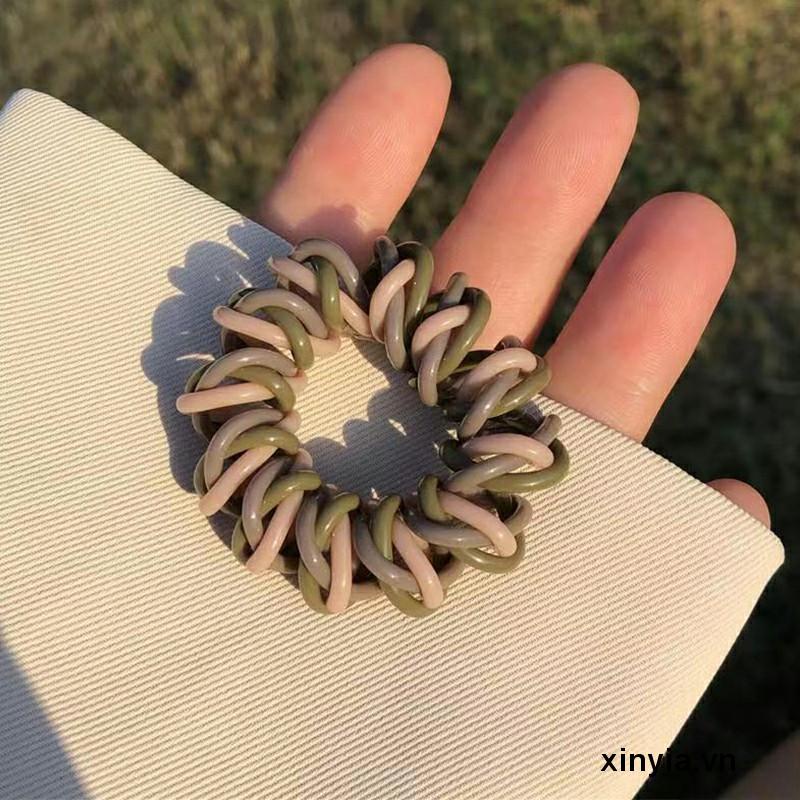 Dây Buộc Tóc Dạng Dây Bện Màu Sắc Tương Phản Chống Thấm Nước