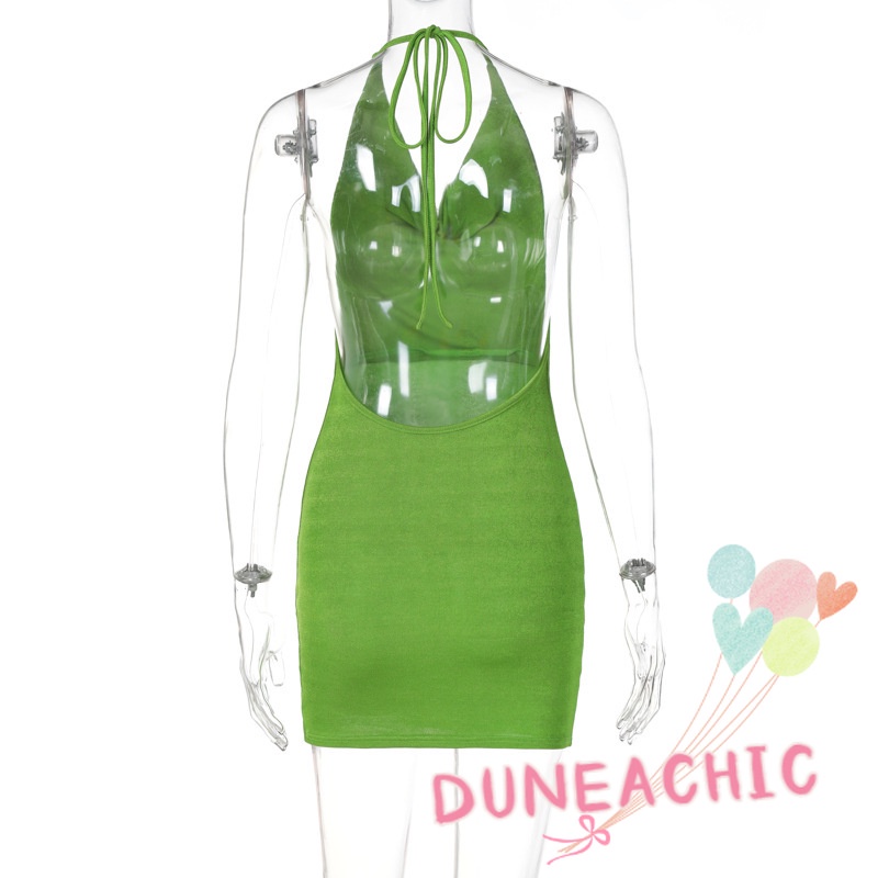 DUNEA Đầm Hai Dây Ôm Dáng Trơn Màu Gợi Cảm Dành Cho Nữ