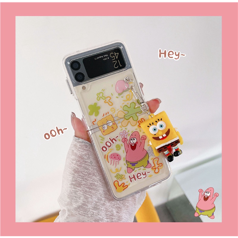 Ốp Điện Thoại Trong Suốt In Hoạt Hình SpongeBob Chống Sốc Cho Samsung Galaxy Z Flip 3 5G Z Flip3 Zflip3 Samsung Z Flip 3