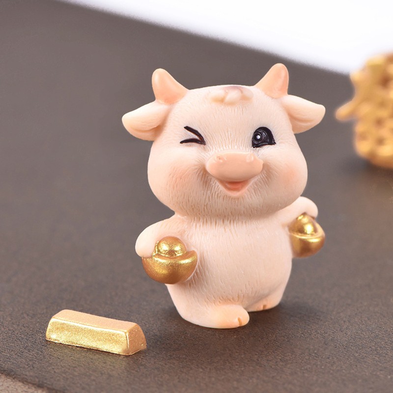 Set 6 Tượng Bò Sữa Bằng Nhựa Dùng Để Trang Trí Tiểu Cảnh
