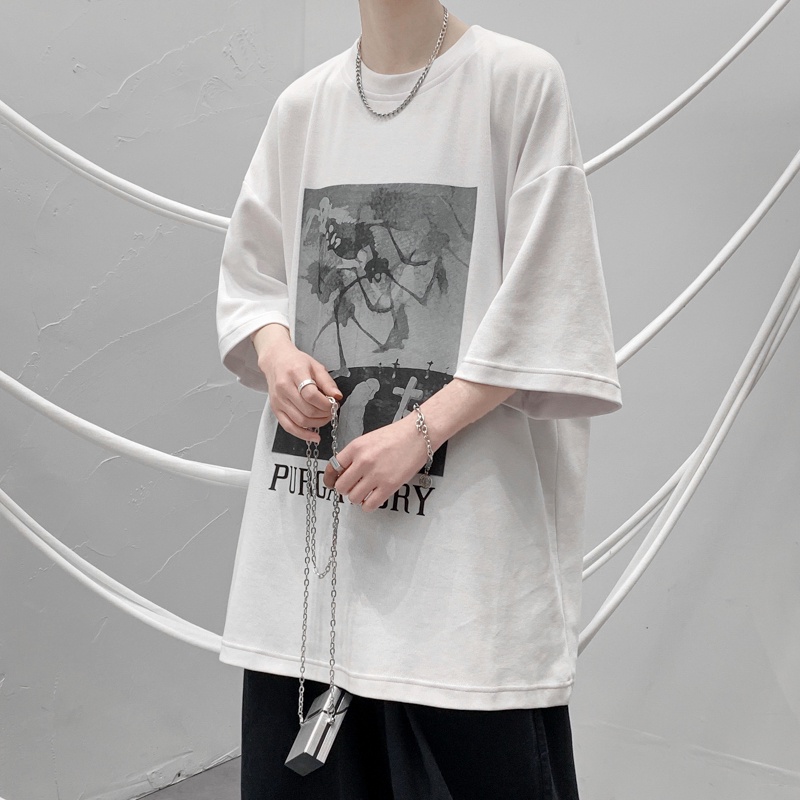 Áo Thun Dáng Rộng Tay Nửa In Hình Thời Trang Mùa Hè Mới Dành Cho Nam 2022