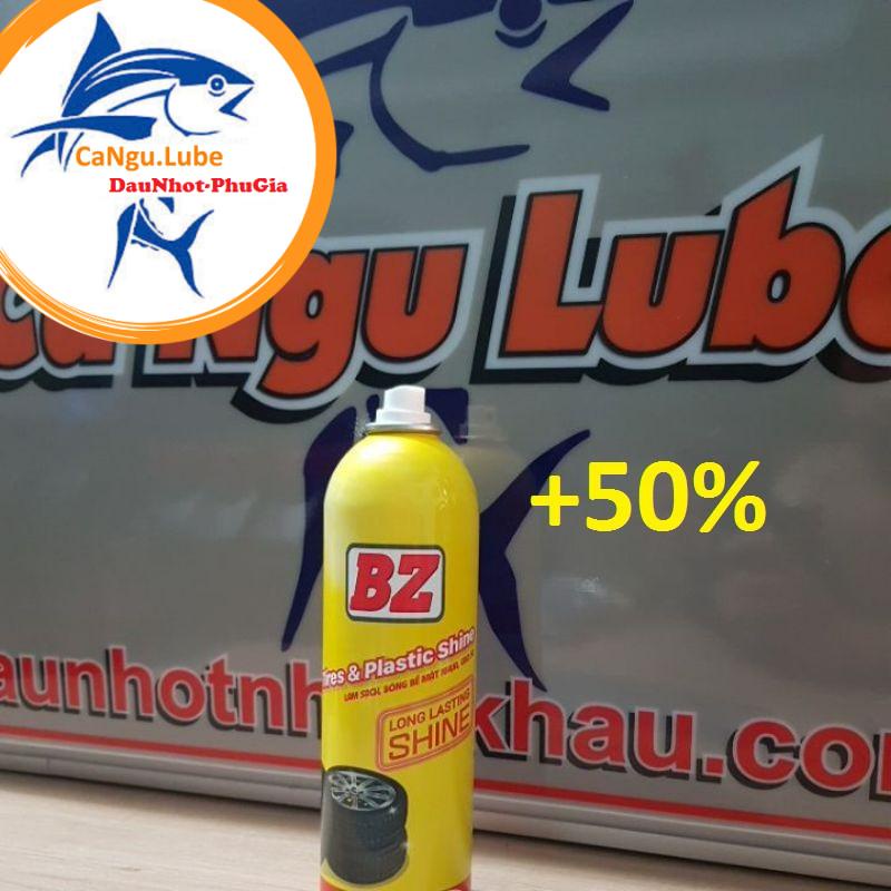 [DauNhot-PhuGia]Xịt bóng lốp xe BZ 600ml, phục hồi nhựa nhám BZ