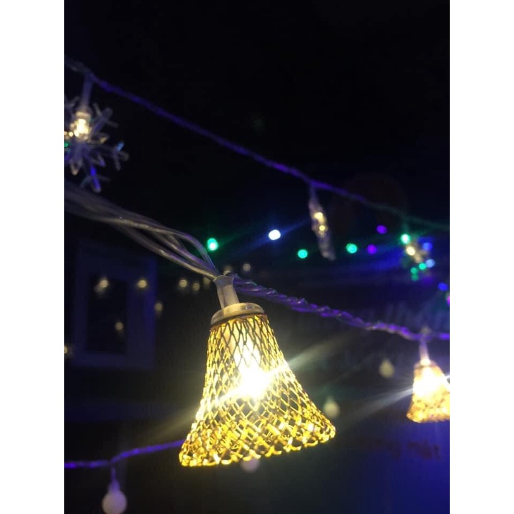 Đèn trang trí Noel : Dây led chuông vàng 4m 20 bóng