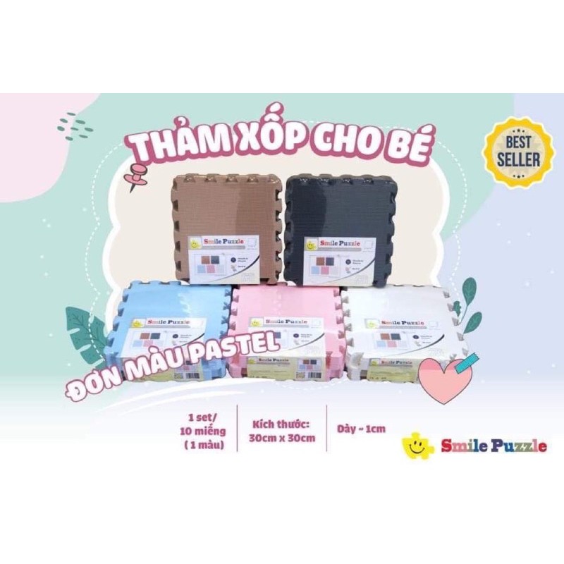 Thảm xốp ghép miếng đơn màu Smile Puzzle