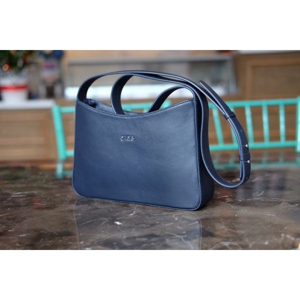 BERRY- Túi đeo chéo, đeo vai da bò thật màu xanh navy IT05-711