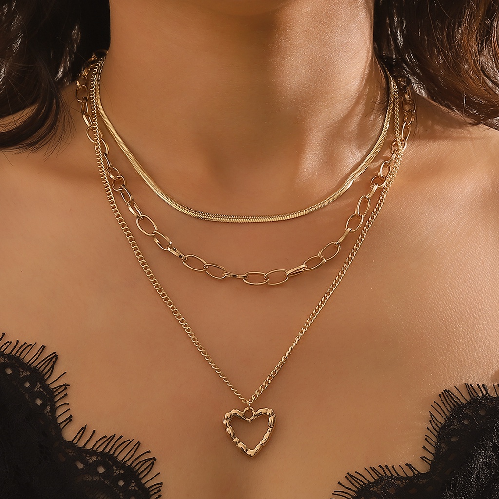 Vòng cổ Nhiều Lớp Hình Xương Rắn Phong Cách Hip Hop Ngọt Ngào