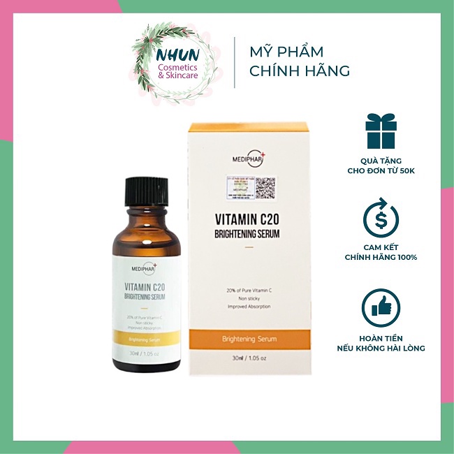 [CHÍNH HÃNG] Serum Dưỡng Trắng Sáng Da, Giảm Thâm Nám Sạm Da, Chống Lão Hóa MEDIPHAR+ VITAMIN C 20