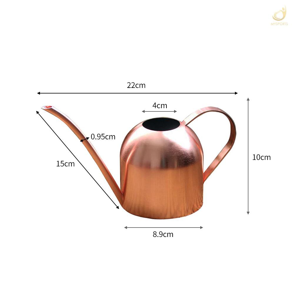 M&S Rose Gold Small Watering Can kettle Helps You Water Tiny House Plants, Succulents, Bonsai or Herb Gardens - Steel Plant Waterer for Miniature Flower Pots - 17 Oz