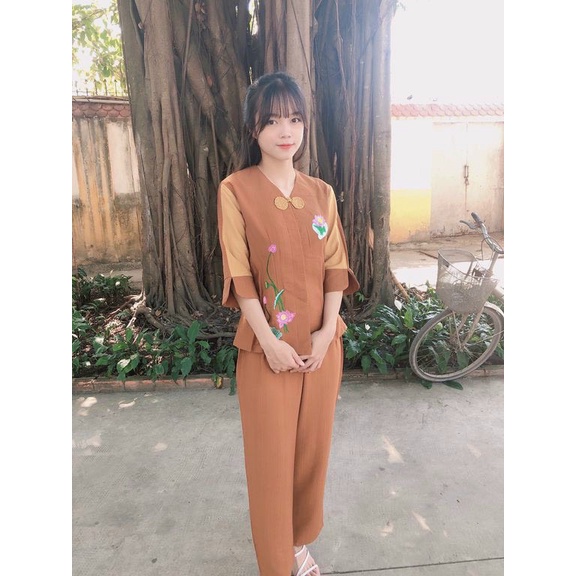 Đồ Lam Đi Chùa # Mẫu Tay Phối Tơ# Quần Áo Nữ