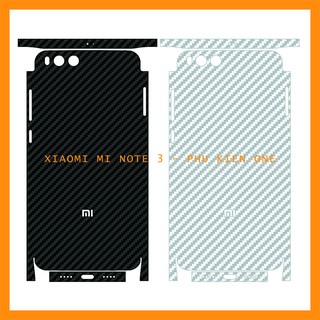 Decal dán lưng Xiaomi Mi note 3 full viền vân carbon 3D