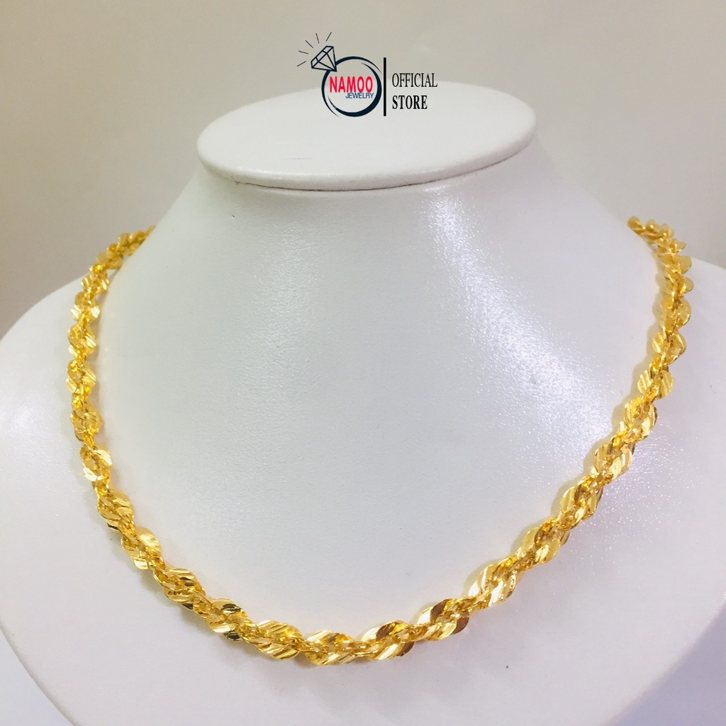 Dây Chuyền Trơn Nữ V016, Dây Bông Lớn Dài Dây 50cm