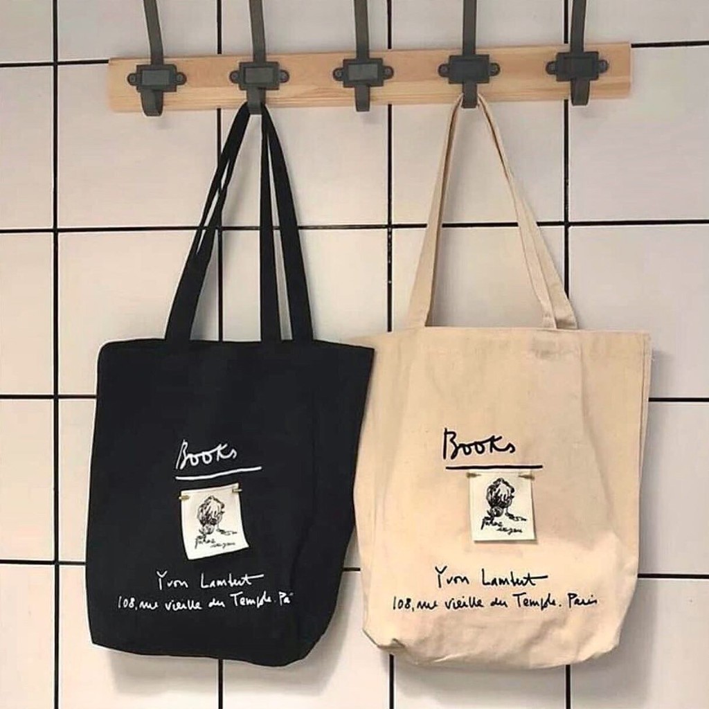 Túi vải tote ulzzang vải canvas phong cách vintage hottrend 2022