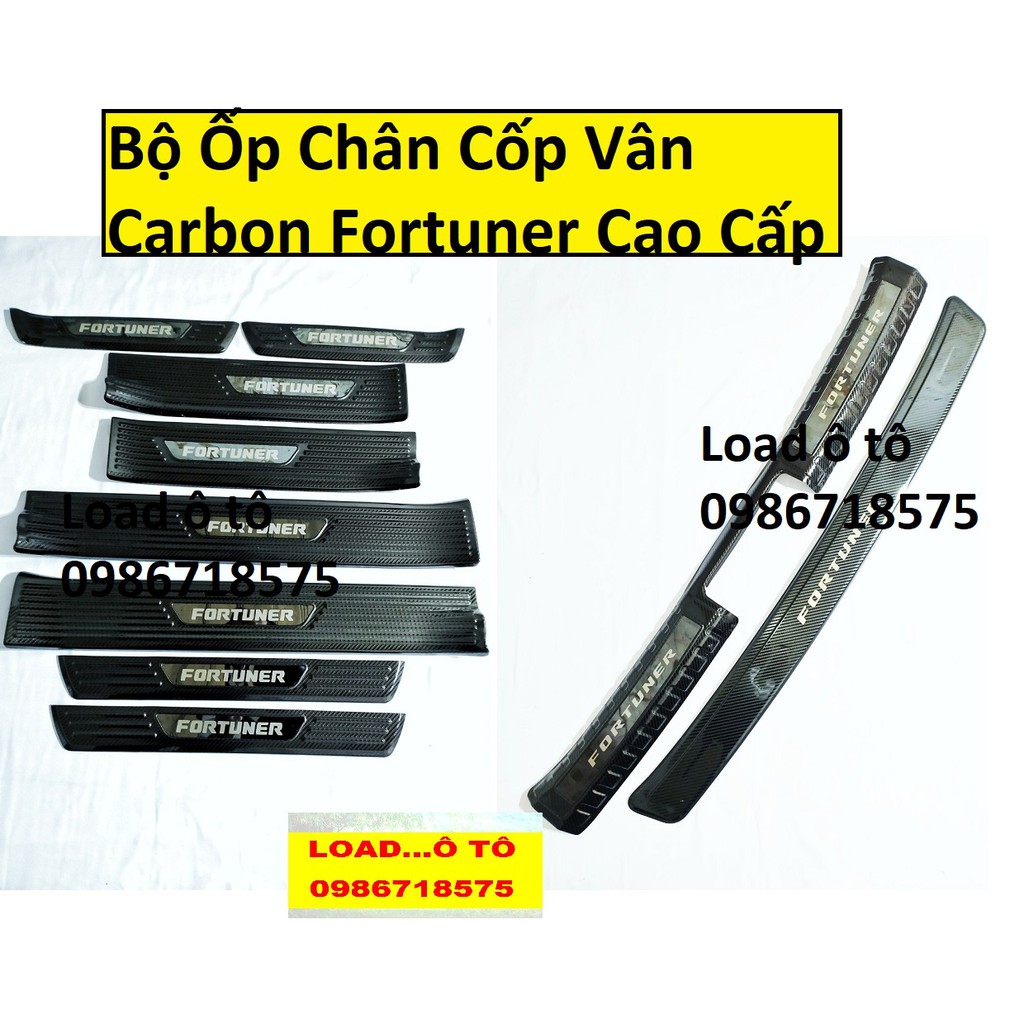 Bộ Ốp Chân, Cốp Fortuner 2022-2017 Mẫu Carbon Cao Cấp