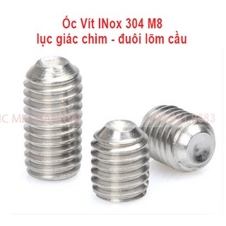 Ốc vít trí Inox 304 M8  lục giác chìm đuôi lõm cầu