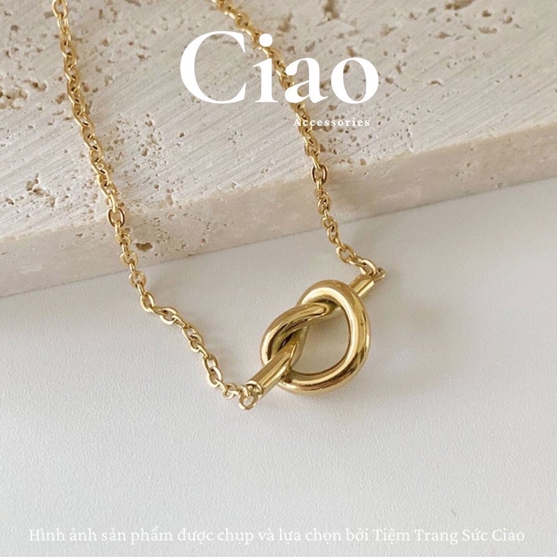 [TRENDY] Dây chuyền/ Vòng cổ titan không gỉ thiết kế hình xoắn đơn giản nhẹ nhàng Vivian Ciao