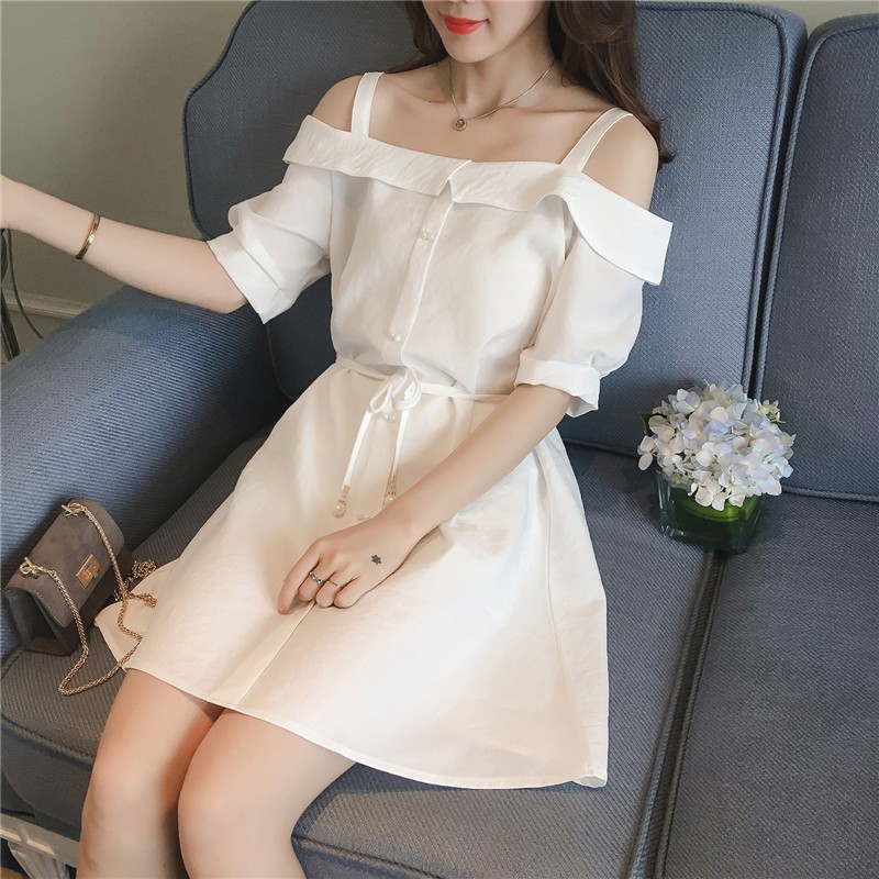 Đầm ngắn trễ vai dễ thương