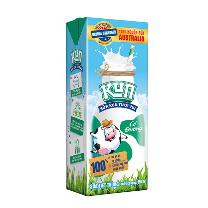 LỐC 4 HỘP SỮA KUN TƯƠI VUI 180ML