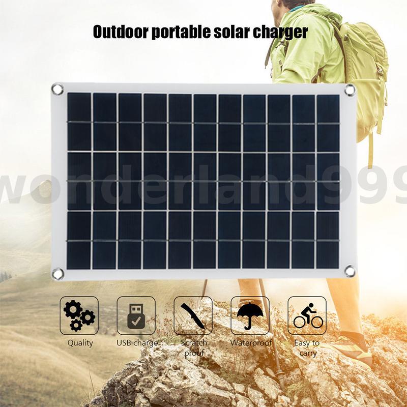 Tấm Sạc Năng Lượng Mặt Trời 100W 12V Kèm Bộ Điều Khiển LCD 10-100A Cho Thuyền Caravan Van
