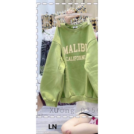 Áo nỉ form thụng tay phồng Sweater MALIBU chất liệu nỉ cotton
