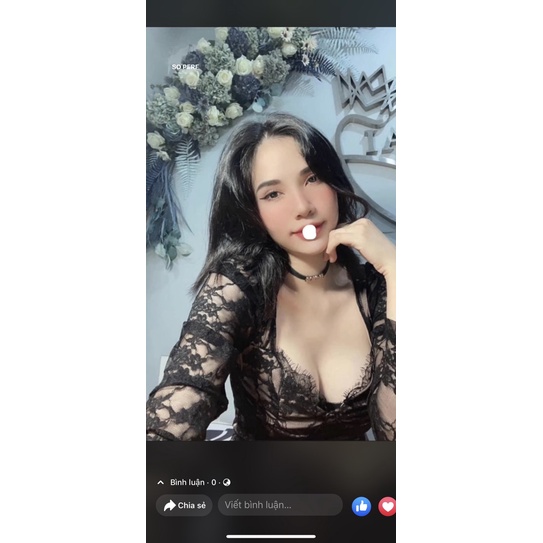 Áo ren lưới dài tay