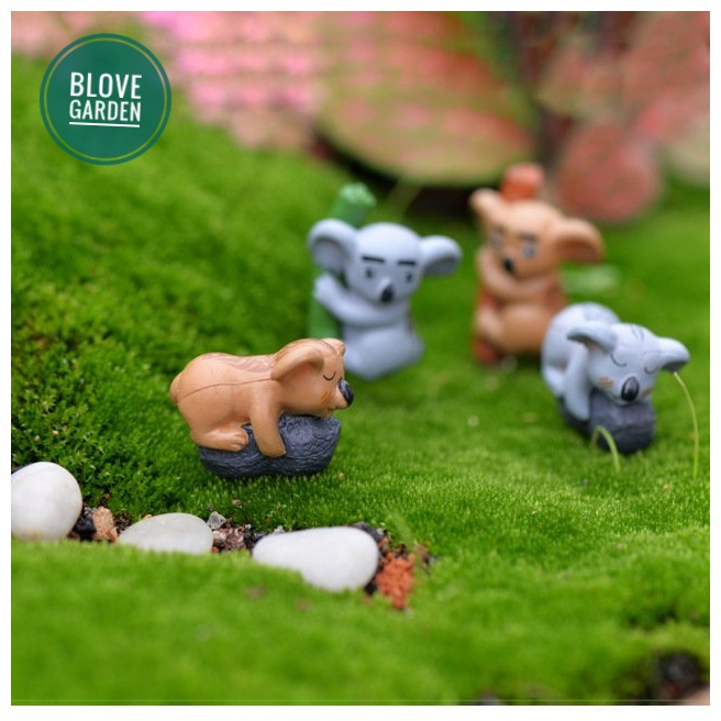 Phụ kiện tiểu cảnh Gấu trúc Koala ngịch ngợm trang trí chậu cây mini, terrarium, hồ cá, bonsai, hòn non bộ, sen đá