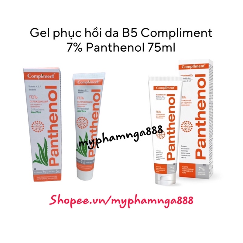 Gel phục hồi da B5 Compliment 7% Panthenol, giúp làm dịu, phục hồi, tái tạo da nhanh chóng, dung tích 75ml